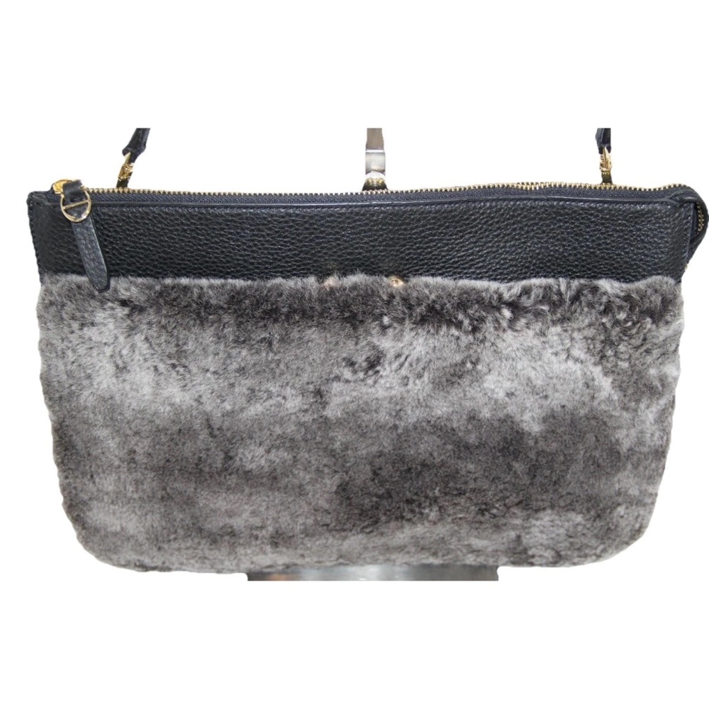Etienne Aigner Black Leather & Shearling Handbag